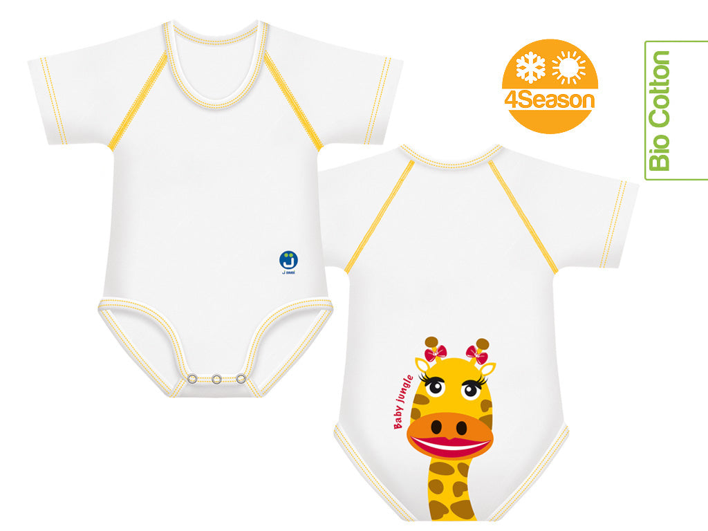 J BIMBI | mitwachsender Baby-Body | aus Bio-Baumwolle | 4SEASON | BABY JUNGLE - ADViKiDS