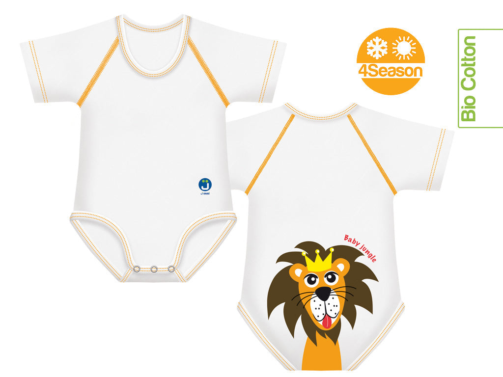 J BIMBI | mitwachsender Baby-Body | aus Bio-Baumwolle | 4SEASON | BABY JUNGLE - ADViKiDS
