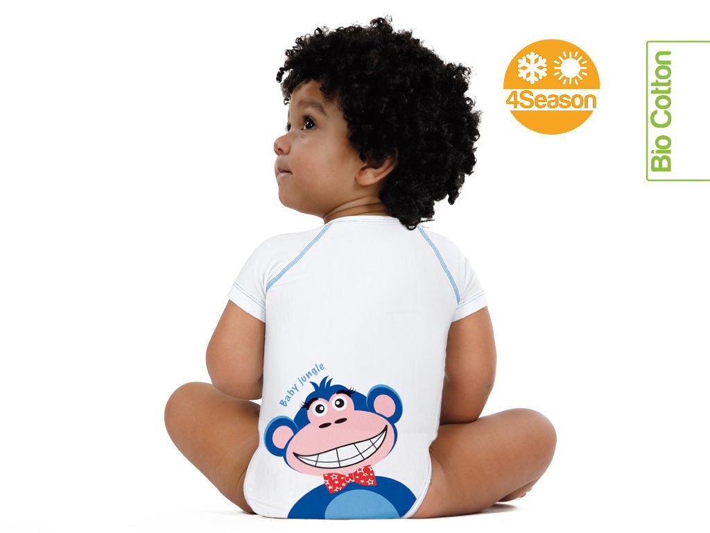 J BIMBI | mitwachsender Baby-Body | aus Bio-Baumwolle | 4SEASON | BABY JUNGLE - ADViKiDS