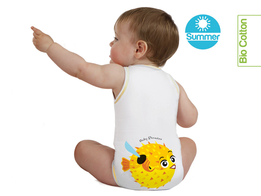 J BIMBI | mitwachsender Baby-Body | aus Bio-Baumwolle | SOMMER | PIRATES