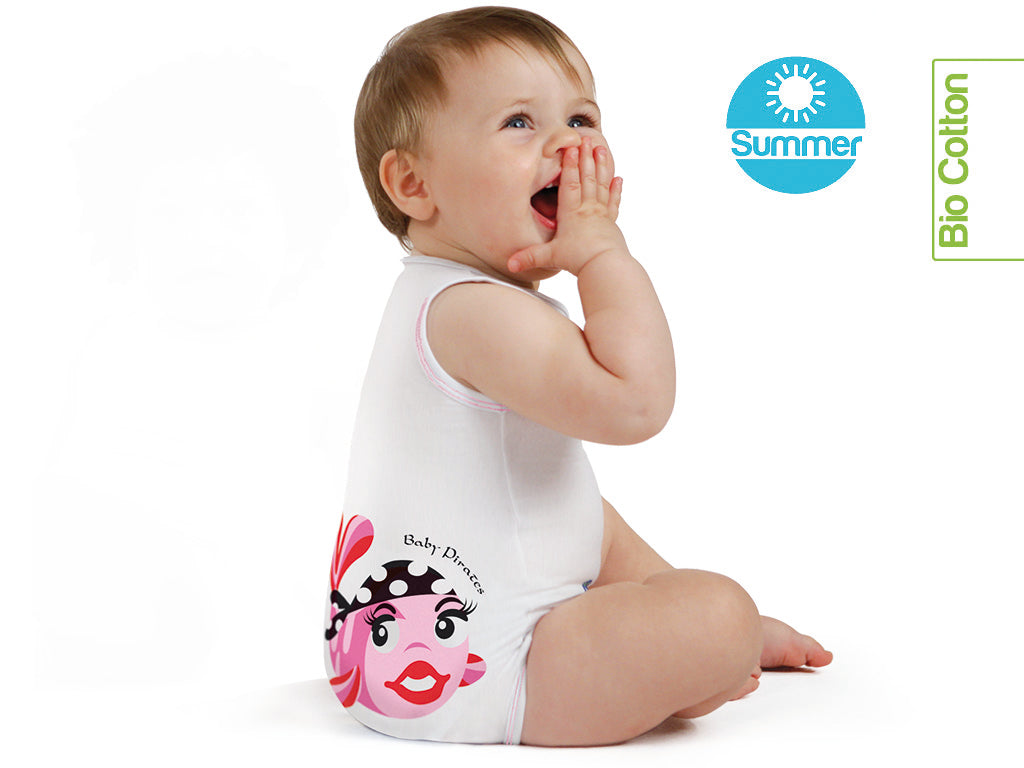 J BIMBI | mitwachsender Baby-Body | aus Bio-Baumwolle | SOMMER | PIRATES