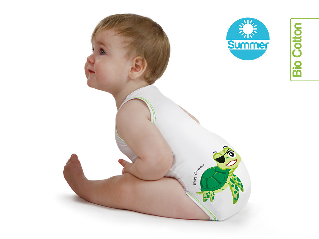 J BIMBI | mitwachsender Baby-Body | aus Bio-Baumwolle | SOMMER | PIRATES