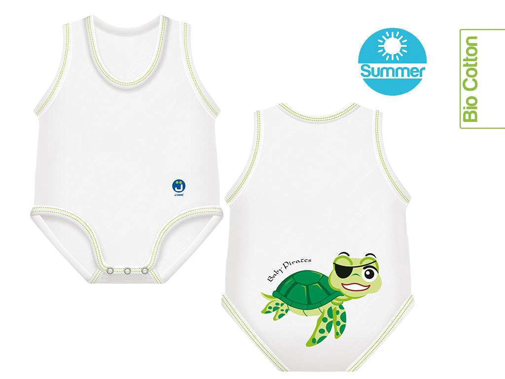 J BIMBI | mitwachsender Baby-Body | aus Bio-Baumwolle | SOMMER | PIRATES