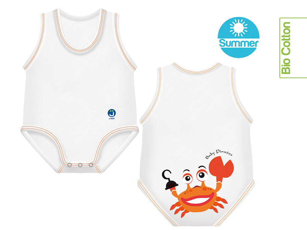J BIMBI | mitwachsender Baby-Body | aus Bio-Baumwolle | SOMMER | PIRATES