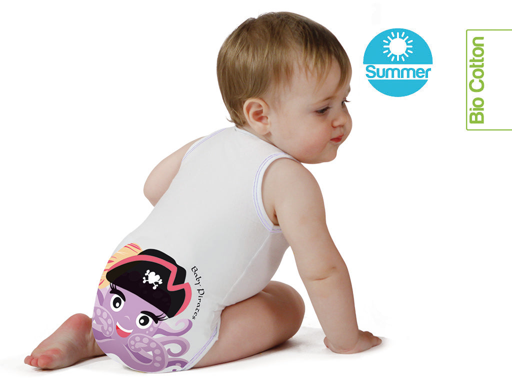 J BIMBI | mitwachsender Baby-Body | aus Bio-Baumwolle | SOMMER | PIRATES