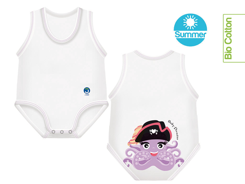 J BIMBI | mitwachsender Baby-Body | aus Bio-Baumwolle | SOMMER | PIRATES