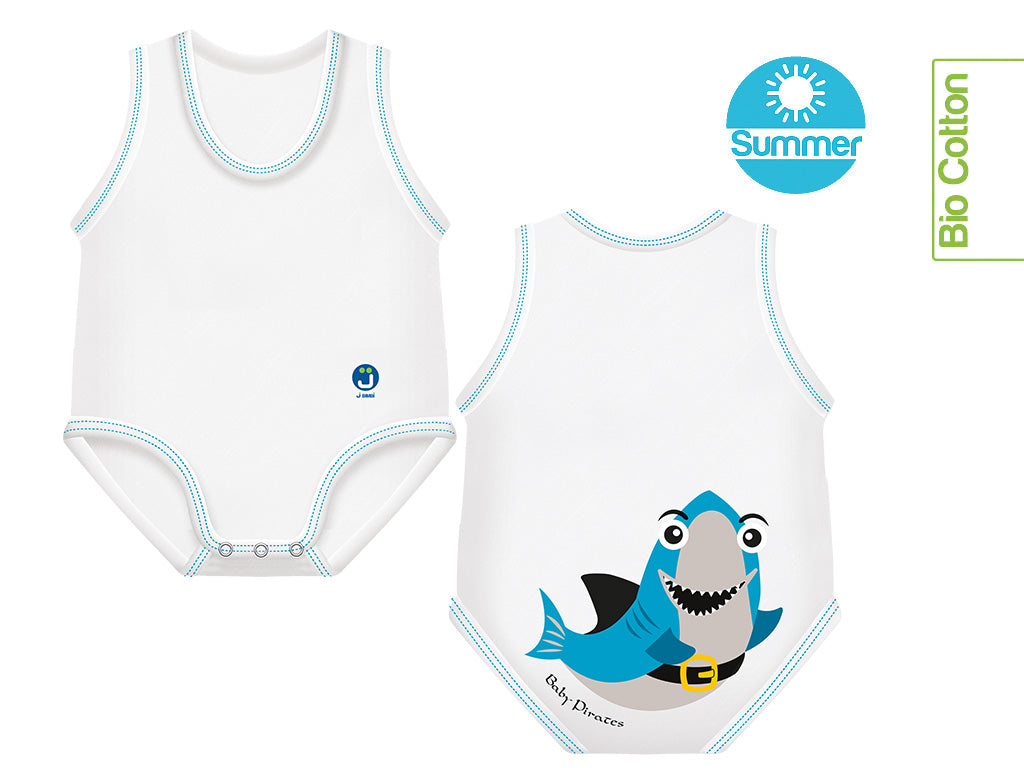 J BIMBI | mitwachsender Baby-Body | aus Bio-Baumwolle | SOMMER | PIRATES