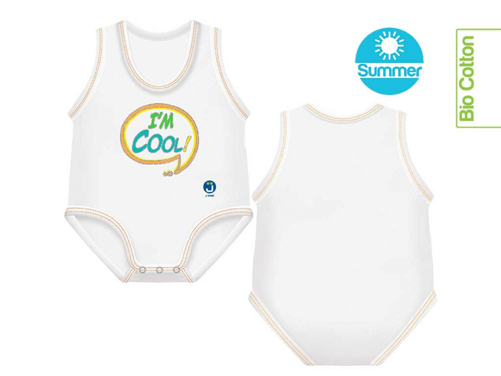 J BIMBI | mitwachsender Baby-Body | aus Bio-Baumwolle | SOMMER | BABY MESSAGES - ADViKiDS