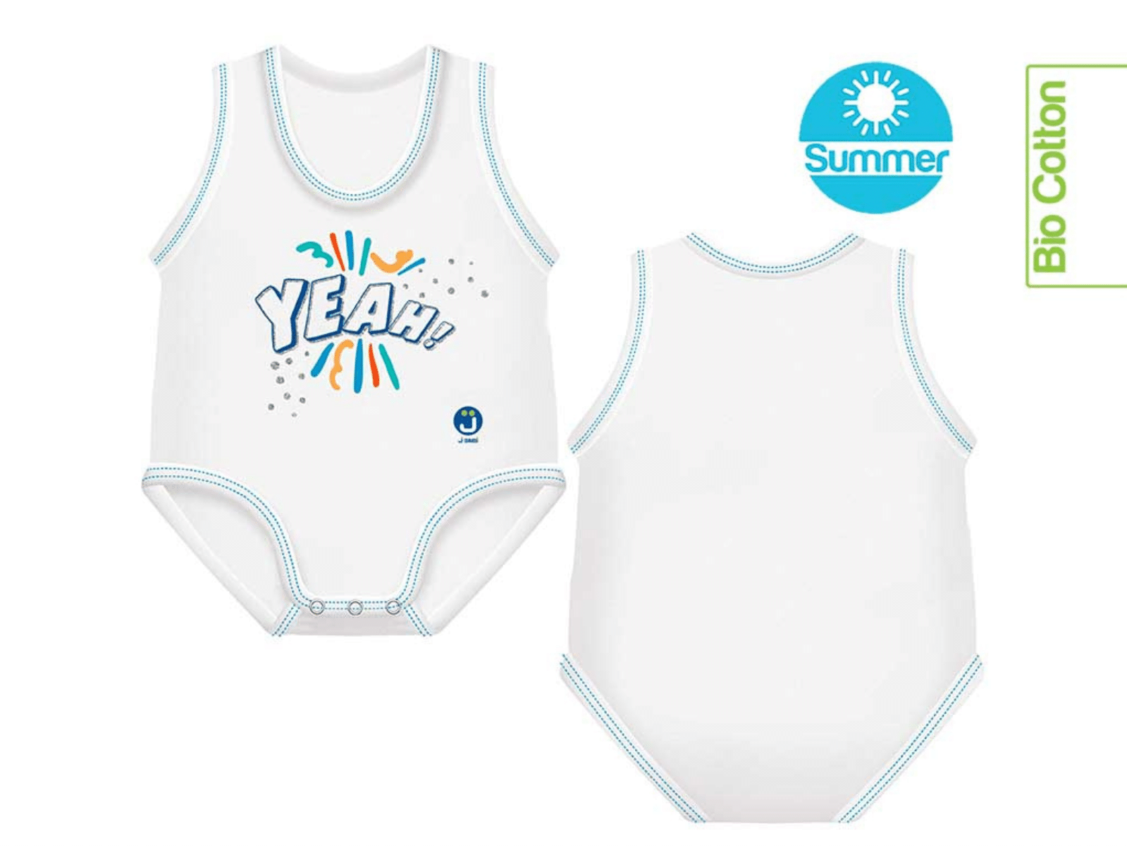J BIMBI | mitwachsender Baby-Body | aus Bio-Baumwolle | SOMMER | BABY MESSAGES - ADViKiDS