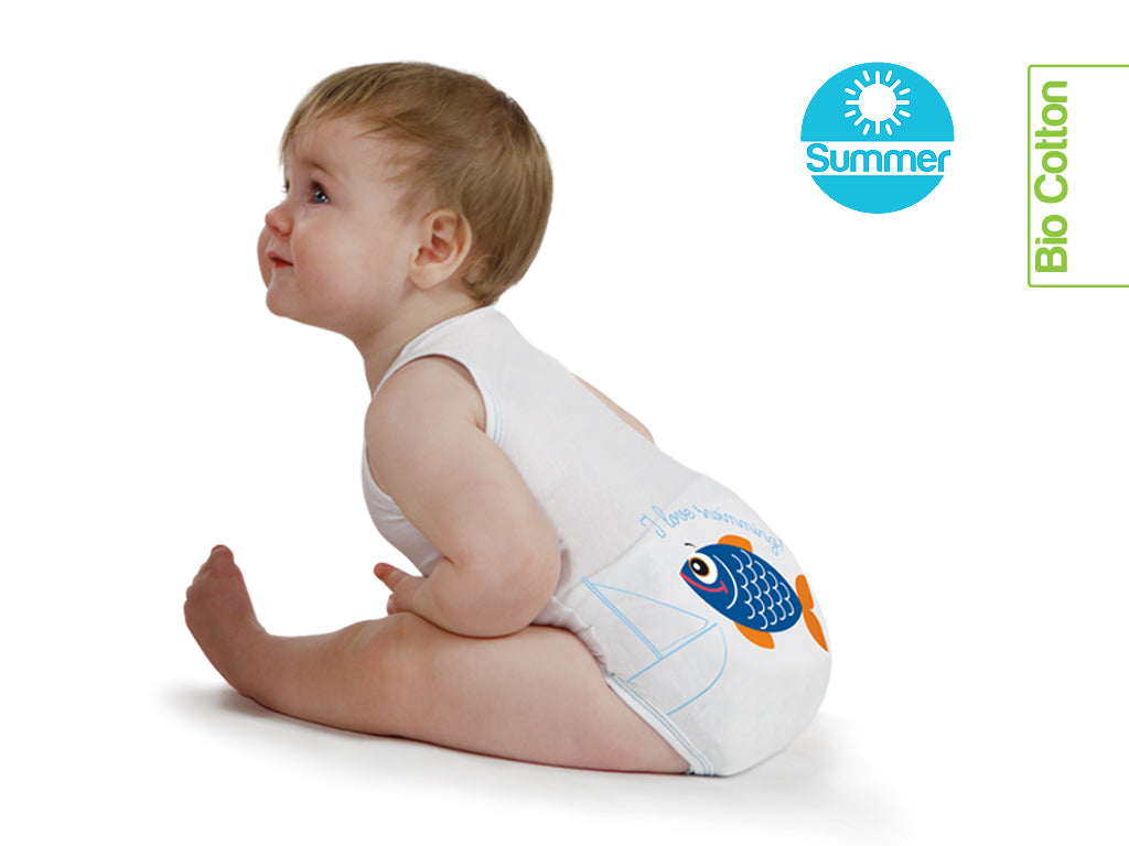 J BIMBI | mitwachsender Baby-Body | aus Bio-Baumwolle | SOMMER | SEALIFE - ADViKiDS