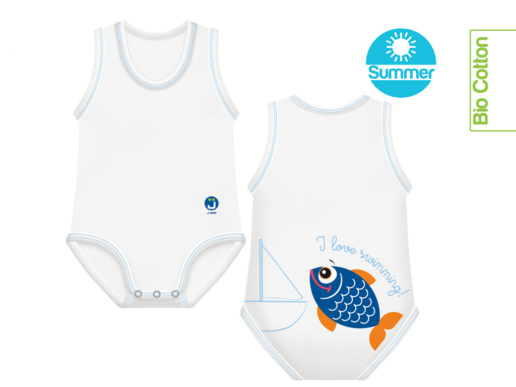 J BIMBI | mitwachsender Baby-Body | aus Bio-Baumwolle | SOMMER | SEALIFE - ADViKiDS