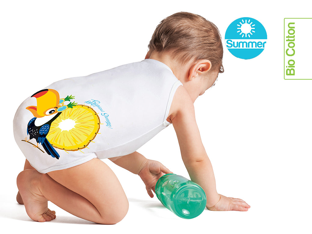 J BIMBI | mitwachsender Baby-Body | aus Bio-Baumwolle | SOMMER | TROPICAL - ADViKiDS