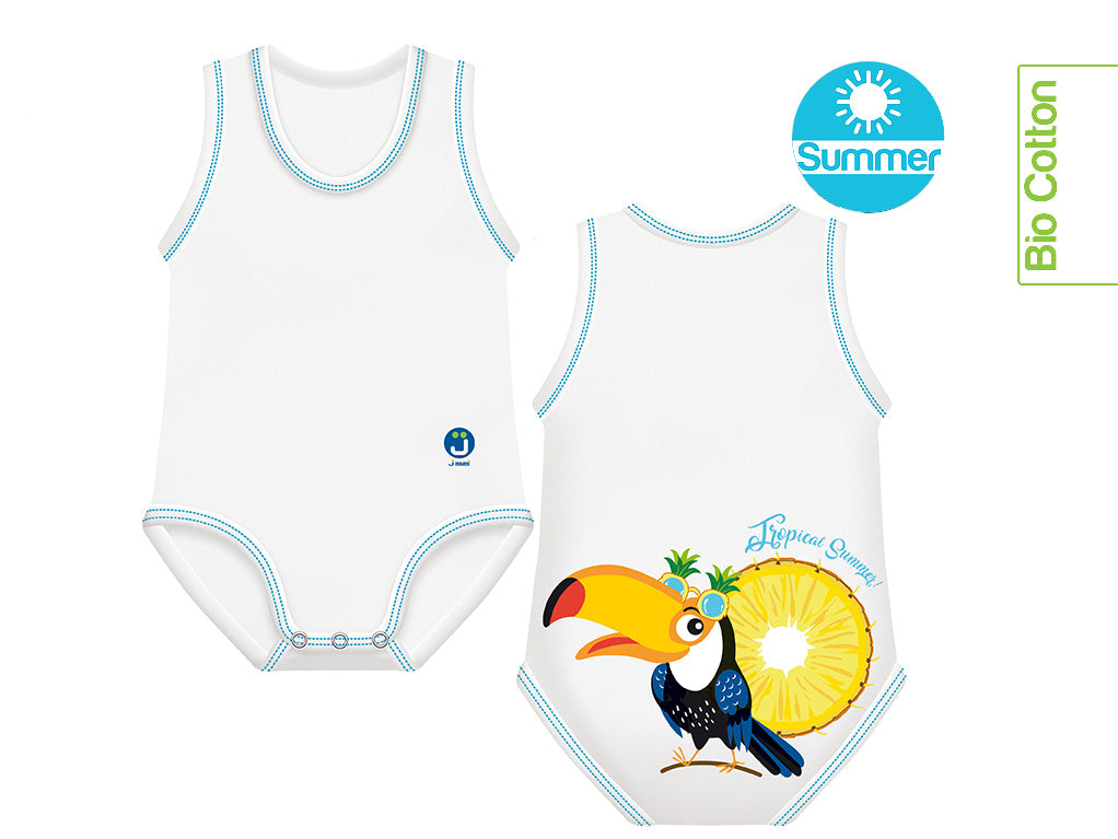 J BIMBI | mitwachsender Baby-Body | aus Bio-Baumwolle | SOMMER | TROPICAL - ADViKiDS