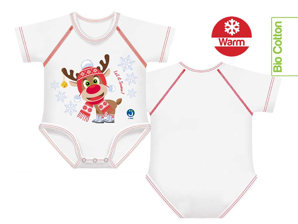 J BIMBI | mitwachsender Baby-Body | aus Bio-Baumwolle | WINTER | LET IT SNOW - ADViKiDS