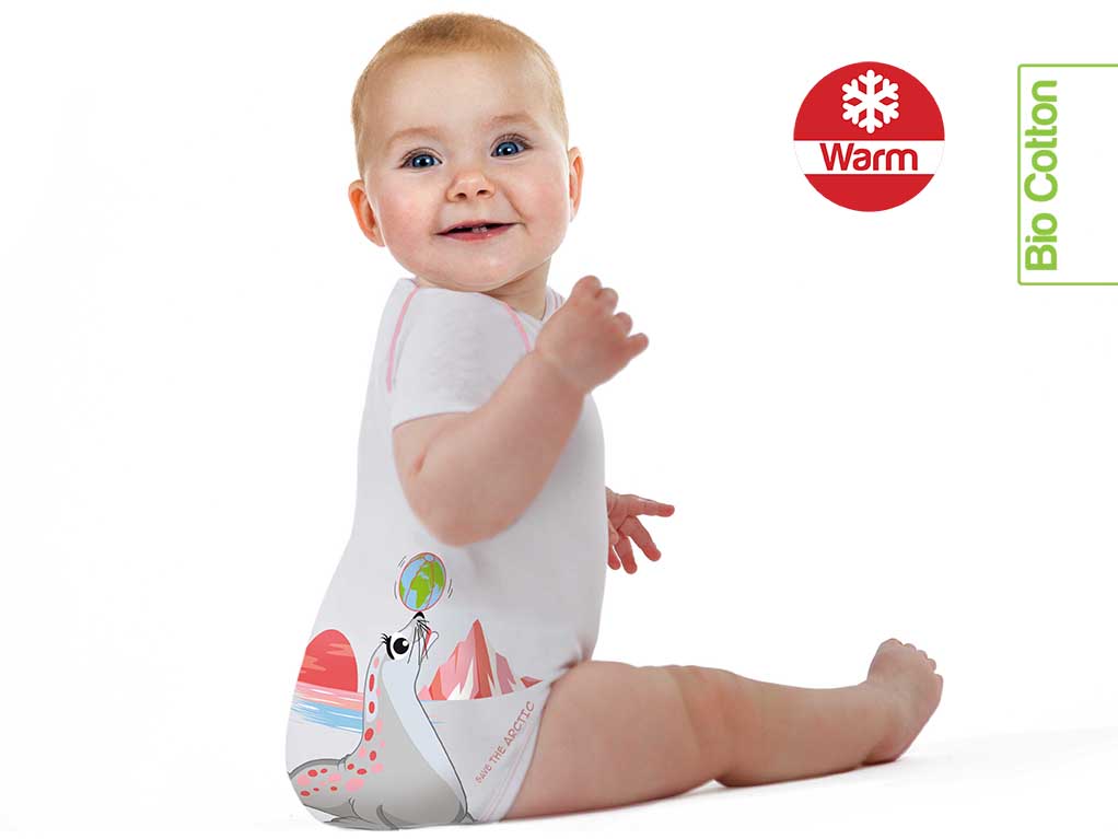 J BIMBI | mitwachsender Baby-Body | aus Bio-Baumwolle | WINTER | SAFE THE ARCTIC