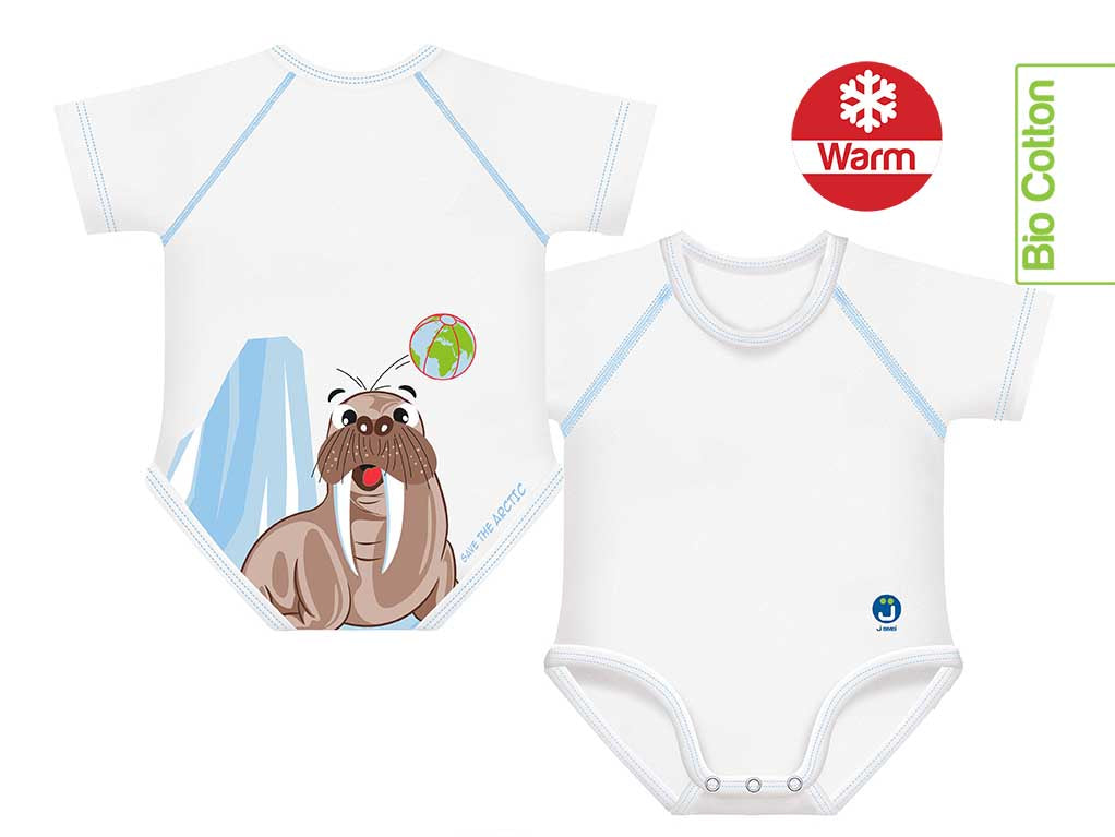 J BIMBI | mitwachsender Baby-Body | aus Bio-Baumwolle | WINTER | SAFE THE ARCTIC