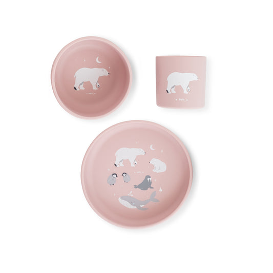 SARO | Kinder Geschirr-Set "Foodie Arktis" | Pink