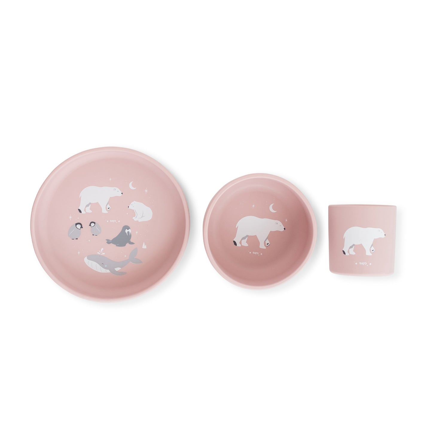 SARO | Kinder Geschirr-Set "Foodie Arktis" | Pink