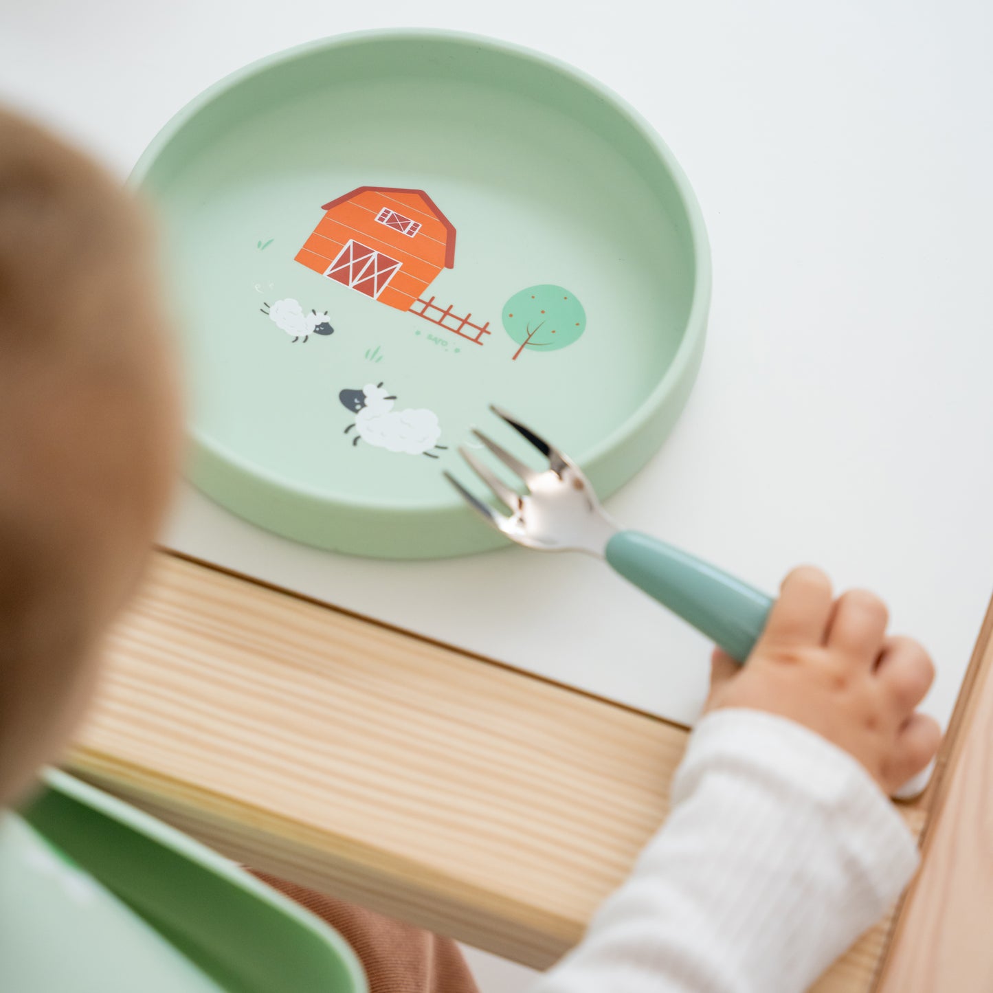 SARO | Kinder Geschirr-Set "Foodie Farm" | Mint
