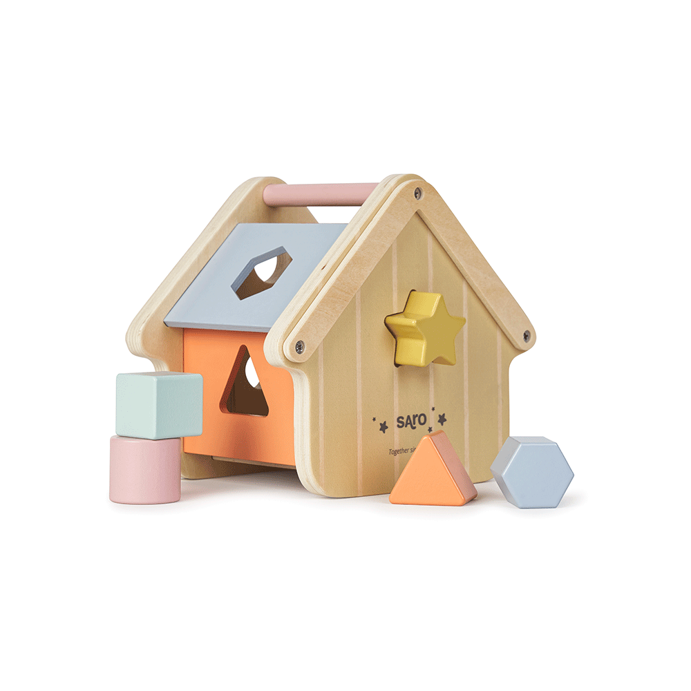 SARO | Puzzle-Steckspiel „Haus" | Bunt