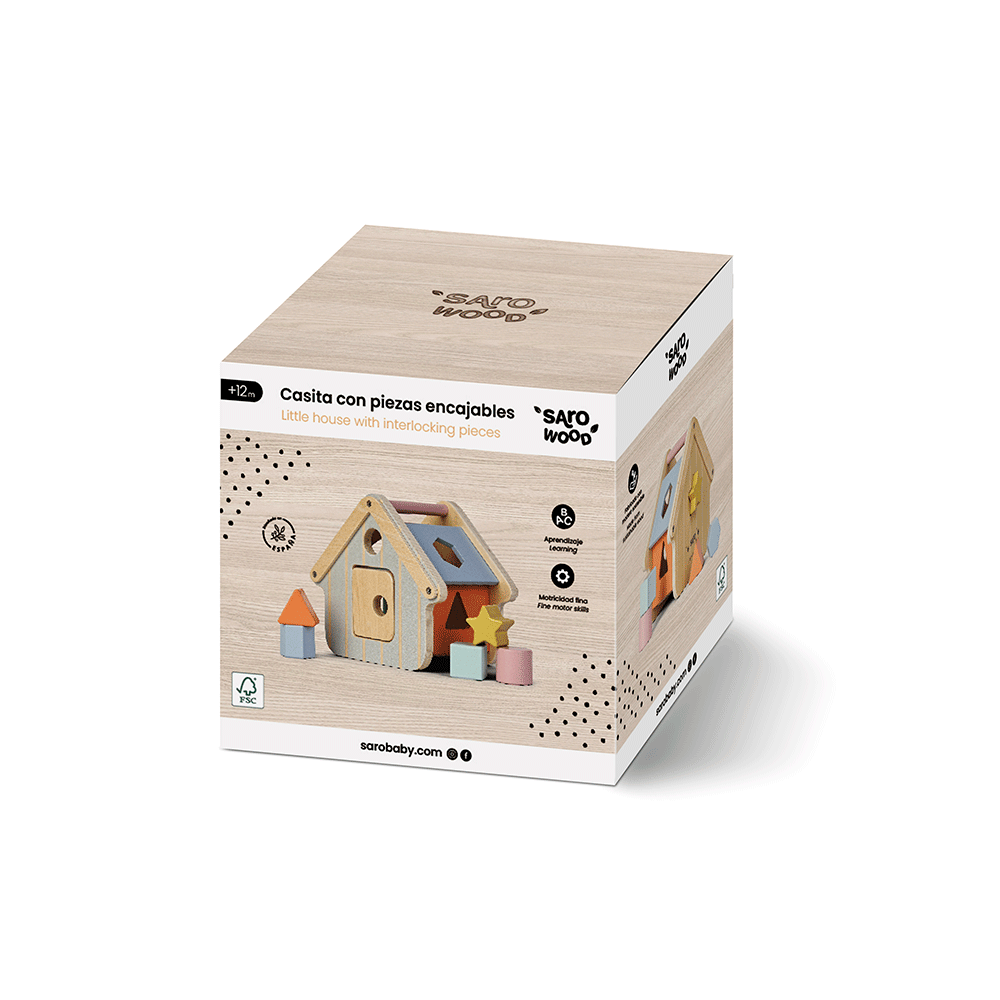SARO | Puzzle-Steckspiel „Haus" | Bunt