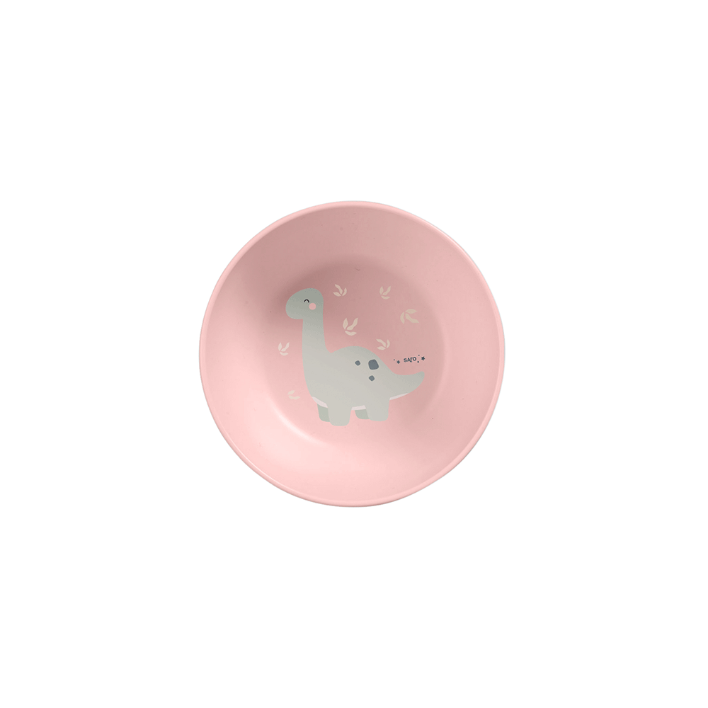 SARO | Kinder Geschirr-Set „Dinos“ 5tlg. | Rosa