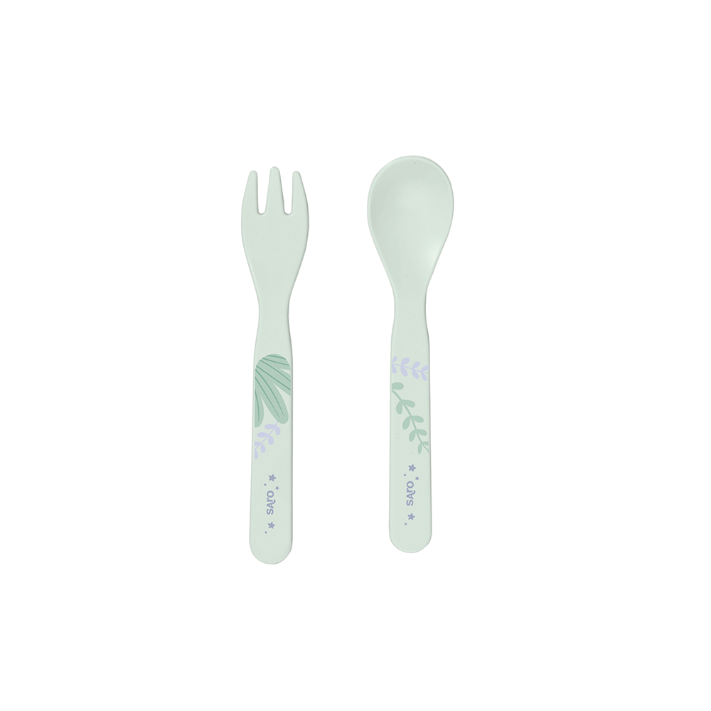 SARO | Kinder Geschirr-Set „Leopard“ 5tlg. | Mint