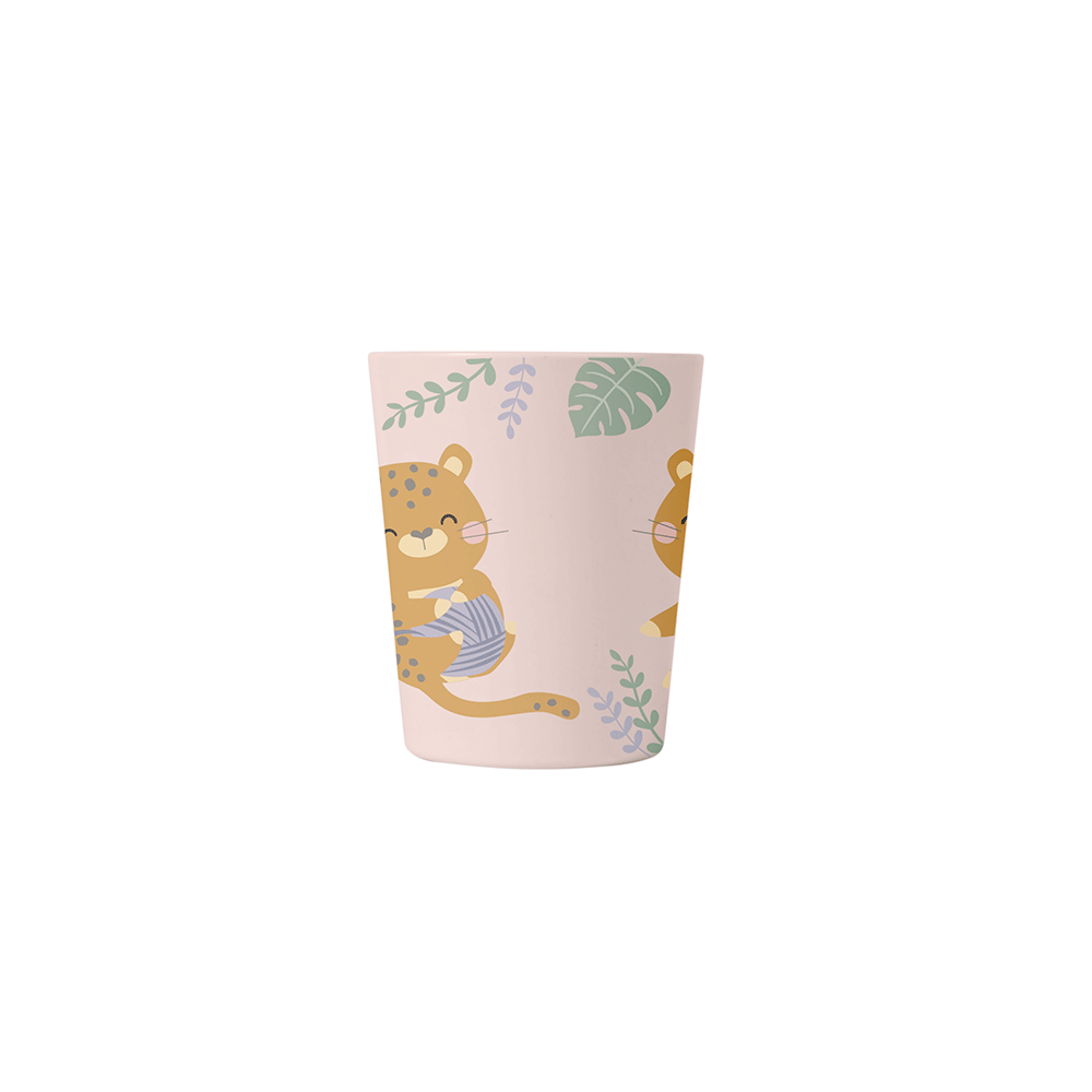 SARO | Kinder Geschirr-Set „Leopard“ 5tlg. | Rosa