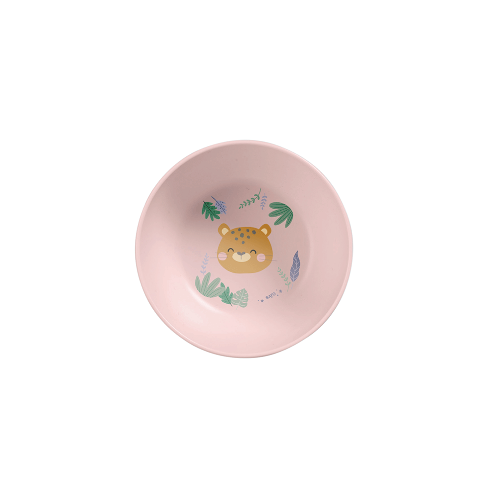 SARO | Kinder Geschirr-Set „Leopard“ 5tlg. | Rosa