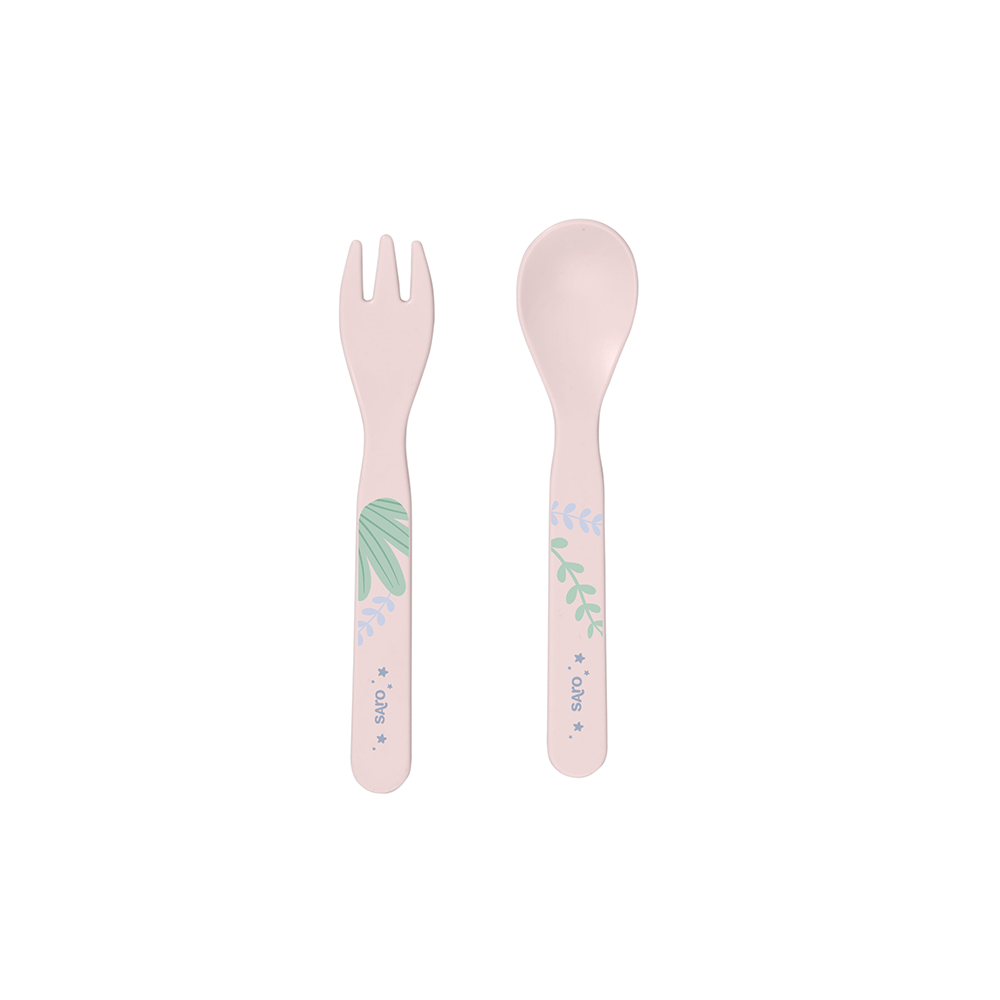 SARO | Kinder Geschirr-Set „Leopard“ 5tlg. | Rosa