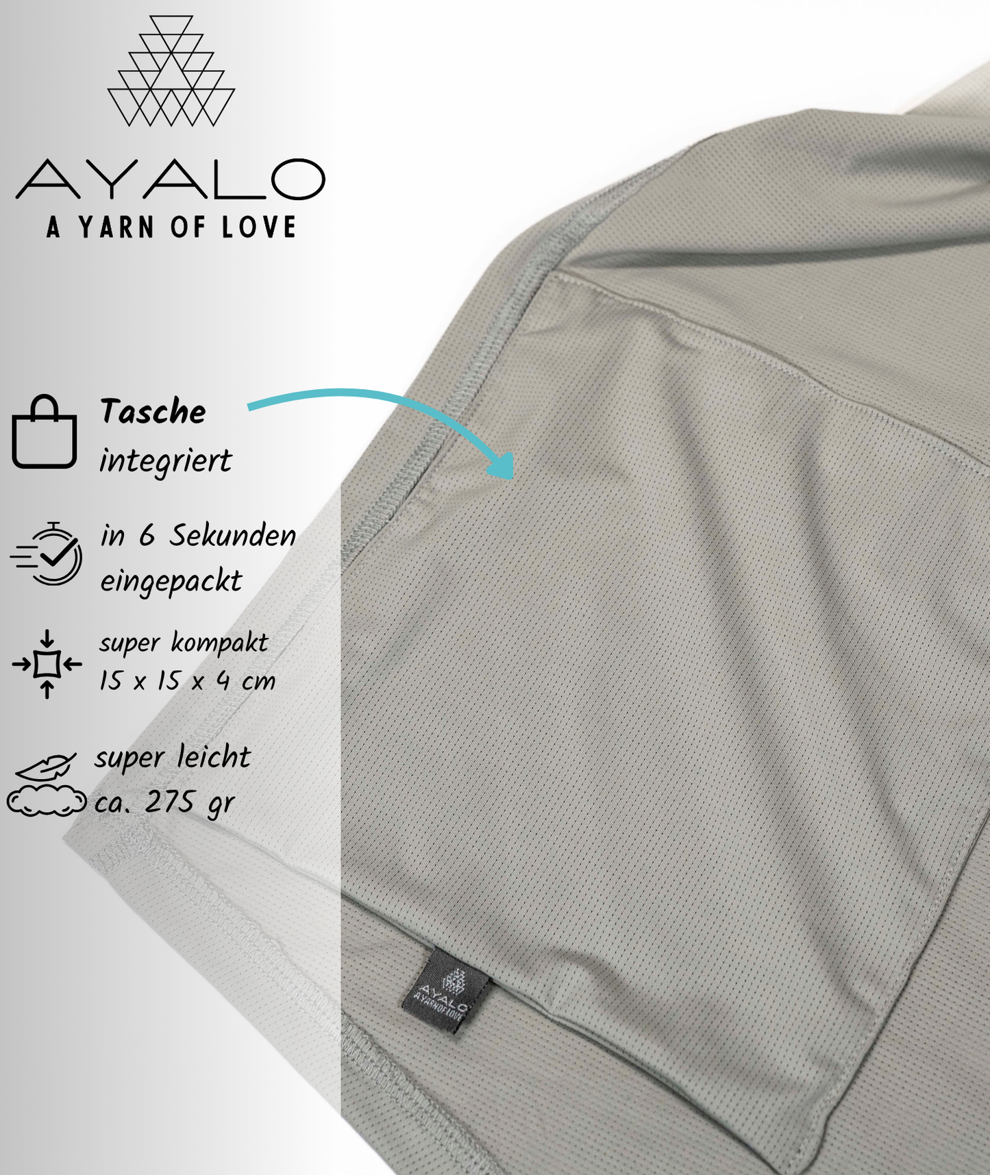 AYALO | AQUA RING SLING | perfekt im Wasser | perfekt zum Duschen | aus Yogatex-Material | Shadow Grey - ADViKiDS