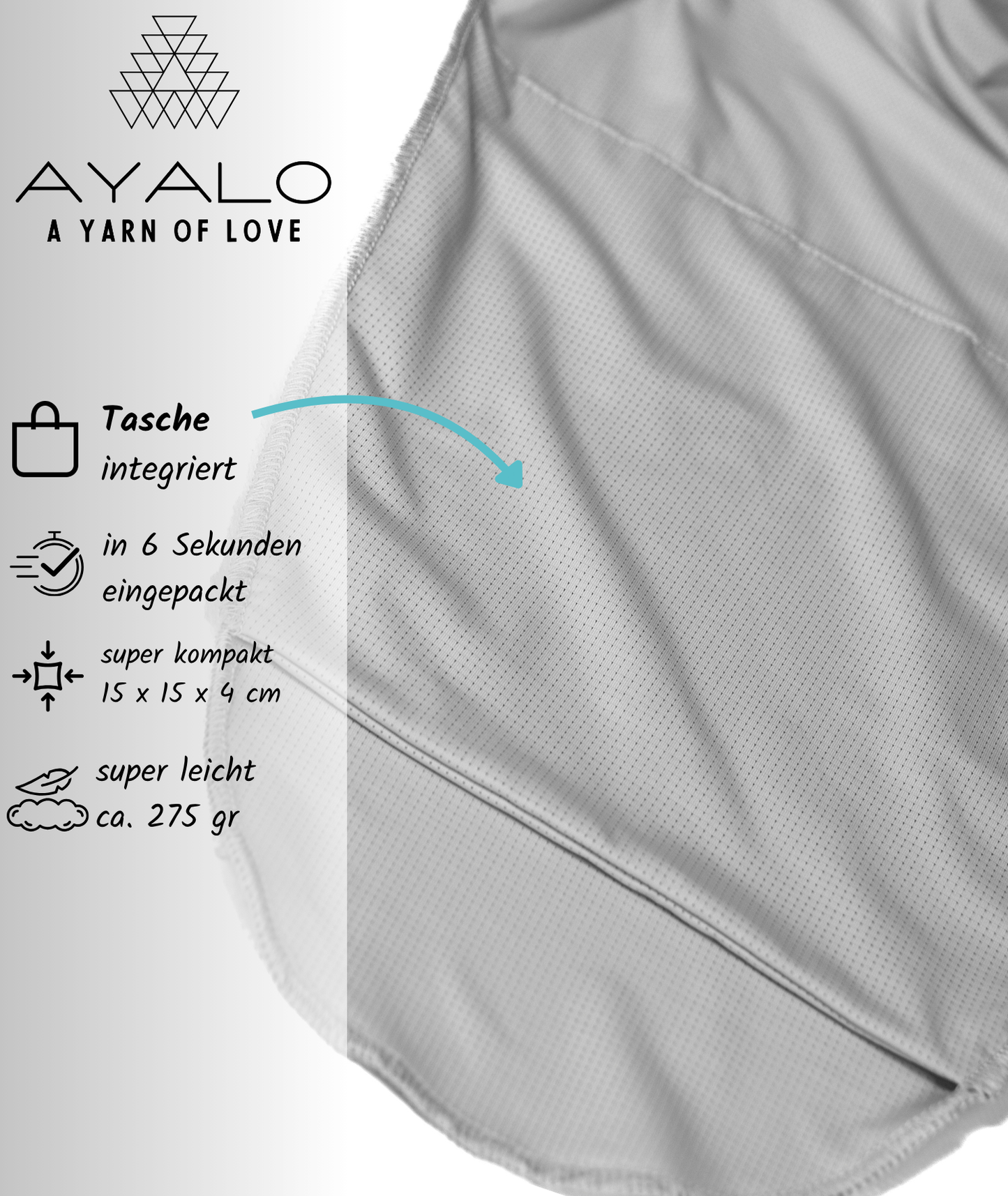 AYALO | AQUA WRAP | perfekt im Wasser | perfekt zum Duschen | aus Yogatex-Material | Shadow Grey - ADViKiDS