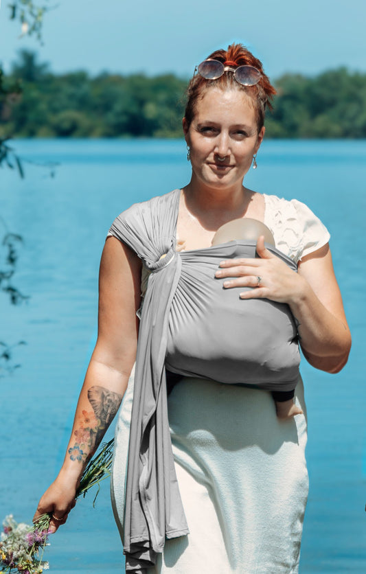AYALO | AQUA RING SLING | perfekt im Wasser | perfekt zum Duschen | aus Yogatex-Material | Shadow Grey - ADViKiDS