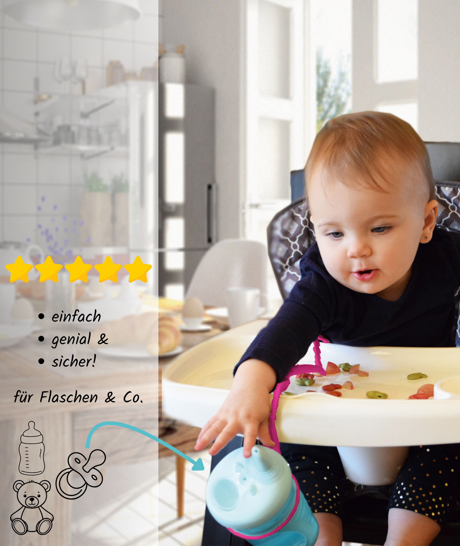 CUP CATCHER | hält alles fest, immer und überall | patentiert | Aqua - ADViKiDS