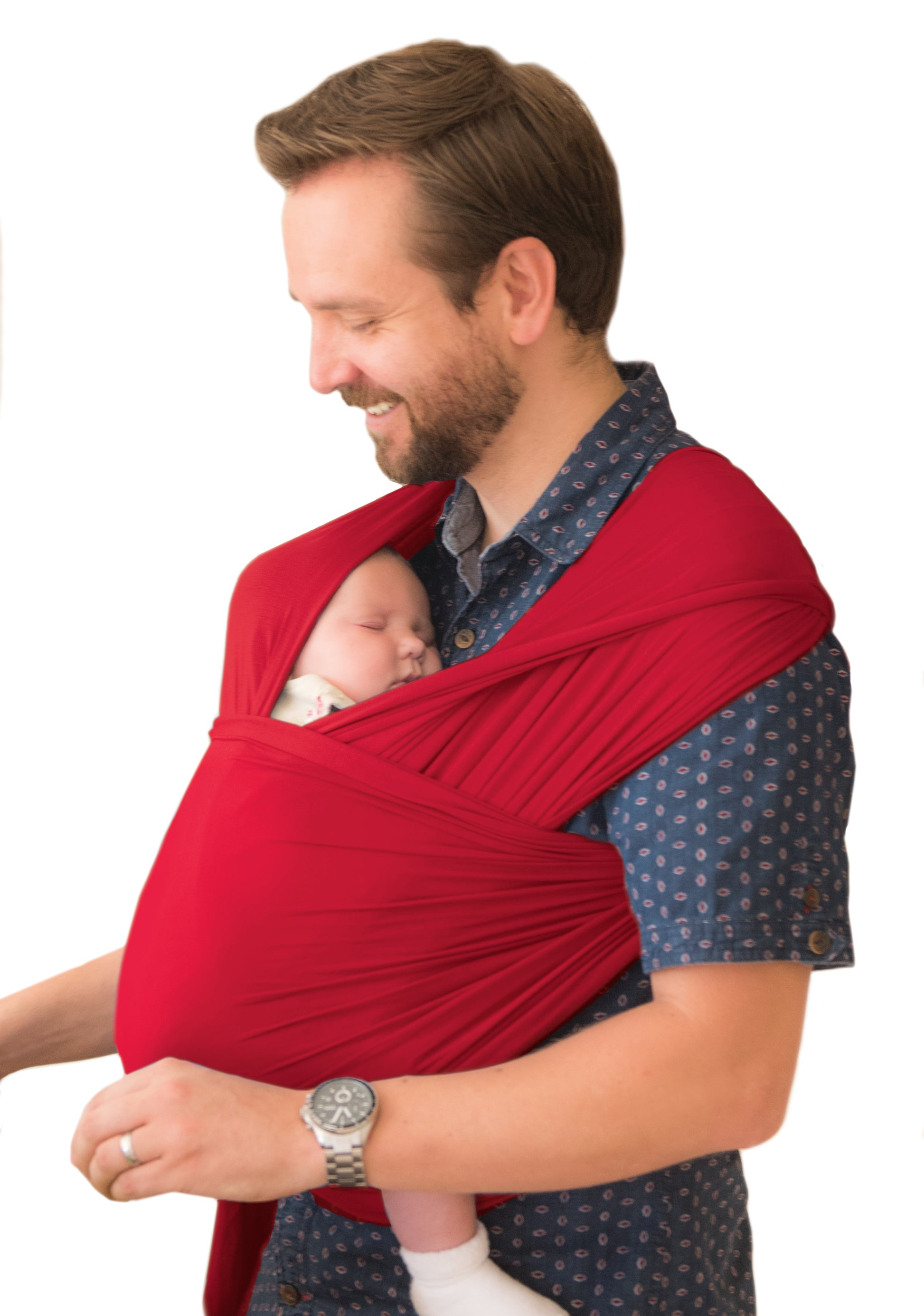 IZMI | elastisches Tragetuch aus Bambus-Viskose | Rot - ADViKiDS