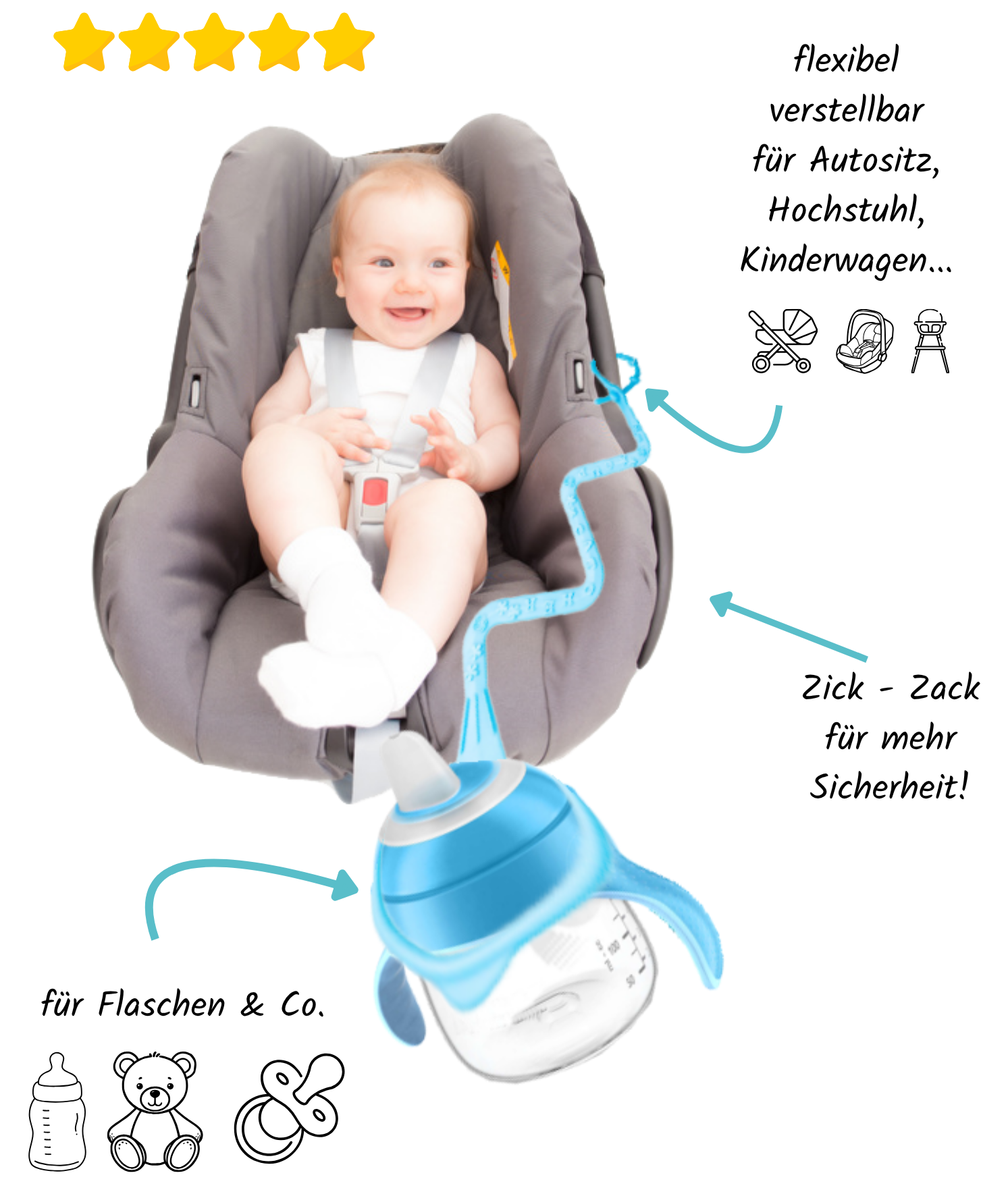 CUP CATCHER | hält alles fest, immer und überall | patentiert | Aqua - ADViKiDS