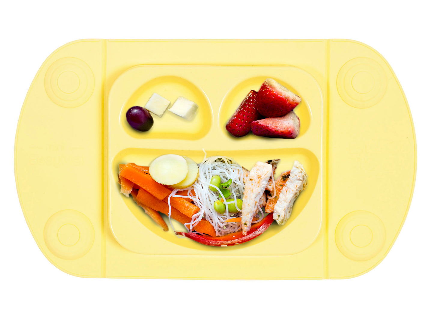 EASYMAT Mini | Die rutschfeste Tellermatte für Unterwegs | damit landet kein Teller auf dem Boden | Gelb - ADViKiDS