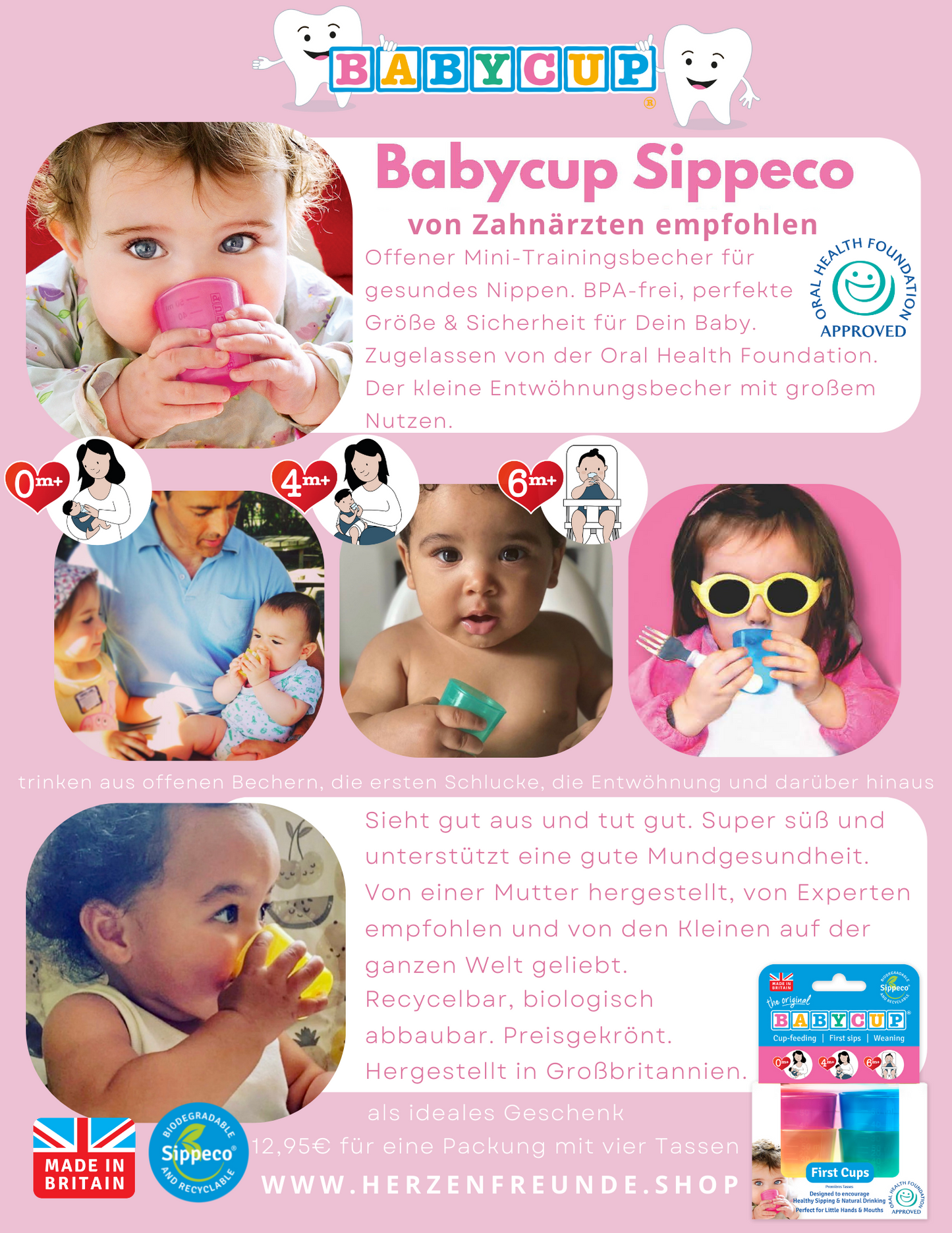 BABYCUP Trinklernbecher - Herzensfreunde