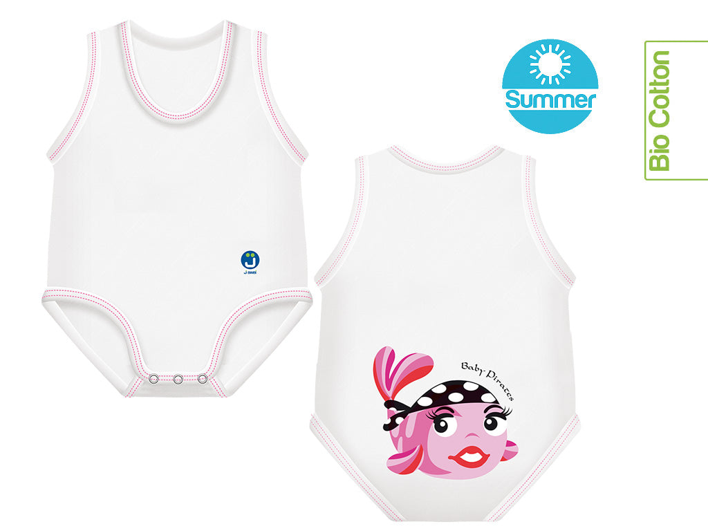 J BIMBI | mitwachsender Baby-Body | aus Bio-Baumwolle | SOMMER | PIRATES