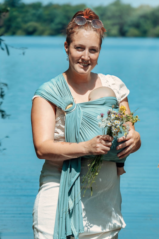 AYALO | AQUA RING SLING | perfekt im Wasser | perfekt zum Duschen | aus Yogatex-Material | Pacific Green