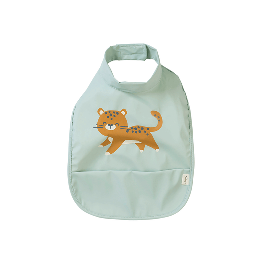 SARO | Lätzchen wasserdicht mit Klettverschluß "Leopard" | Mint