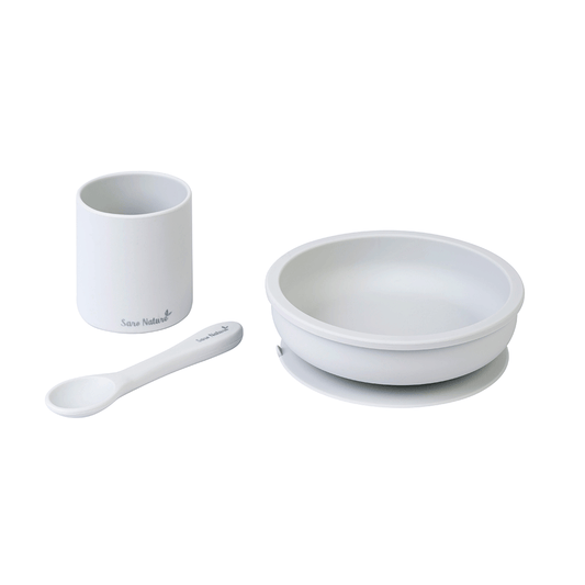 SARO | Kinder Geschirr-Set "Nordic Party" 3tlg | Grau