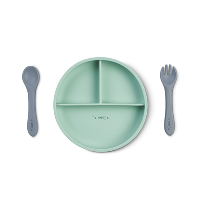 SARO | Kinder Geschirr-Set "Food & Fun" 4tlg | Mint
