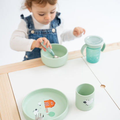 SARO | Kinder Geschirr-Set "Foodie Farm" | Mint