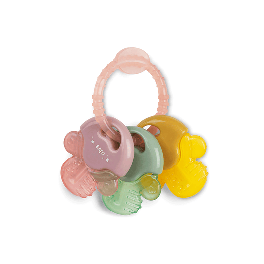 SARO | Spiel & Kühlbeißring "Schlüssel" | Rosa