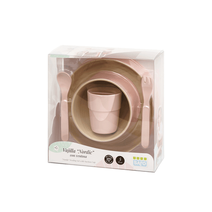 SARO | Kinder Geschirr-Set „Nordic“ 5tlg. | Rosa