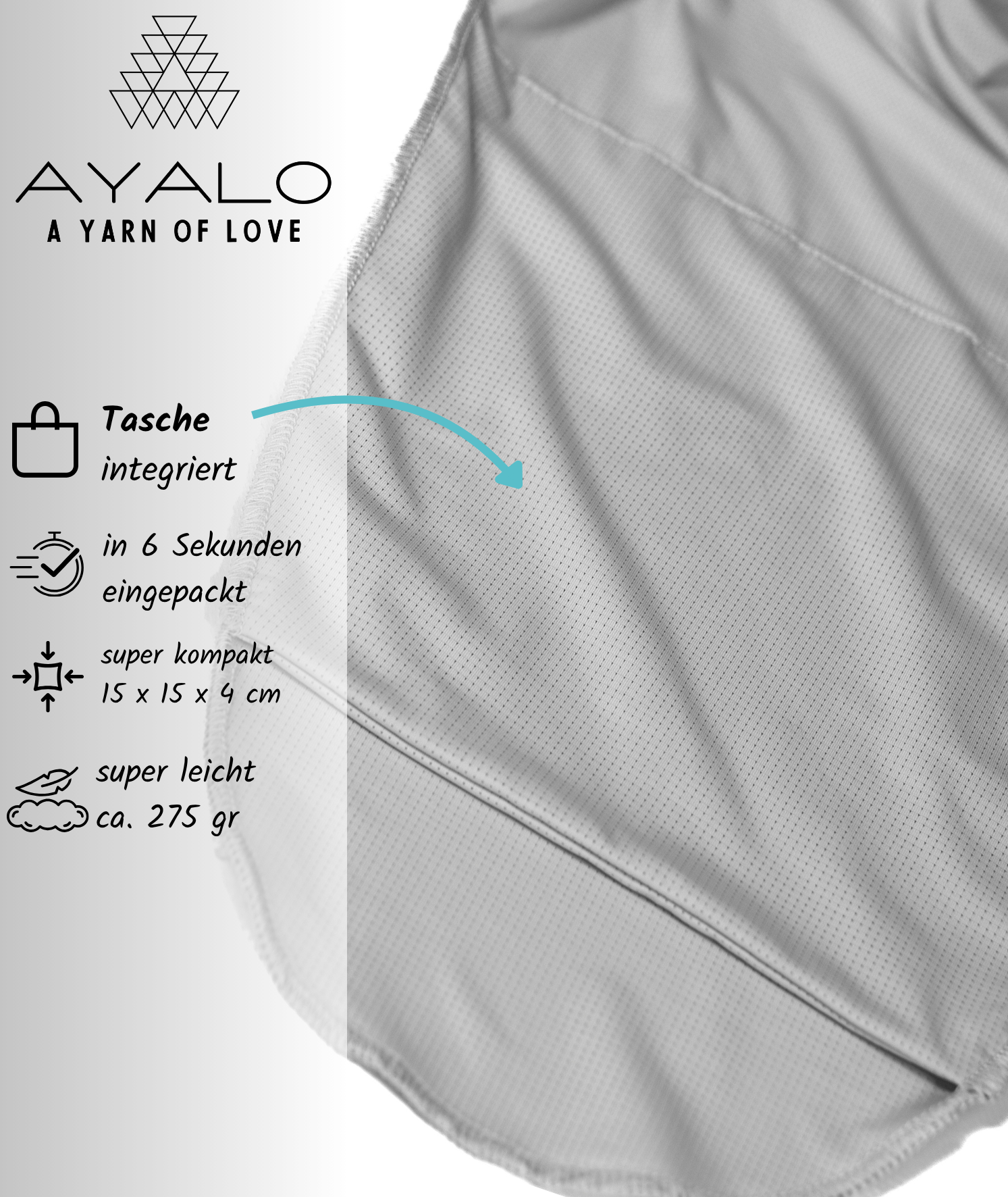 AYALO | AQUA WRAP | perfekt im Wasser | perfekt zum Duschen | aus Yogatex-Material | Shadow Grey - ADViKiDS