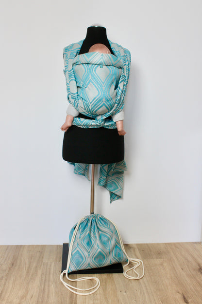 KAAMI | Tragetuch aus Bio-Baumwolle | Gr. 6 | 470cm | Sparkling Peacock - ADViKiDS