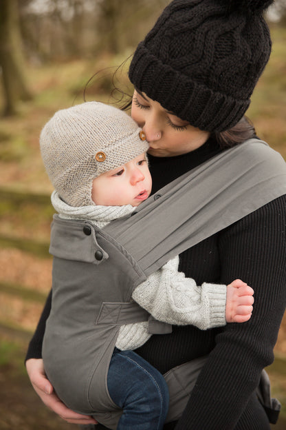 IZMI | Babytrage Cotton | einfach und flexibel | COTTON + CS Grau - ADViKiDS