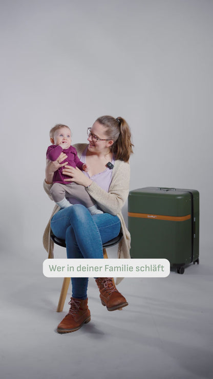 CaseNapzZz | 2in1 - Reisekoffer mit Kinderreisebett | Schlafen wie zuhause | olive